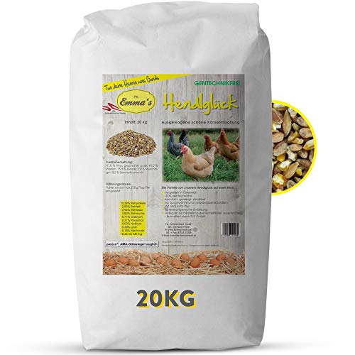 Emmas Hühnerfutter 20kg Hendlglück | Körnermischung für Legehennen | ohne Gentechnik | hergestellt in Österreich | ausgewogenes Ergänzungsfutter für eine artgerechte Haltung und Ernährung Emmas Hühnerfutter 20kg Hendlglück | Körnermischung für Legehennen | ohne Gentechnik | hergestellt in Österreich | ausgewogenes Ergänzungsfutter für eine artgerechte Haltung und Ernährung von Emmas