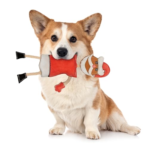 Emmi-pet Zerrspielzeug Xmas Santa - Stressabbau für Hunde I Zahnpflege I Mit Kokosfaserfüllung I Ideal für für Welpen, mittelgroß & große Hunde I 1 Stück Hundespielzeug Weihnachtsmann von Emmi-pet