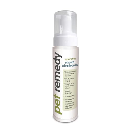 Pet Remedy Natürliche Schaumschnellwäsche, Trockenshampoo für Haustiere, Beruhigende Formel mit Baldrian, Vetiver & Basilikum, Wasserlose Fellpflege für Hunde - pH-neutral von Emmi-pet