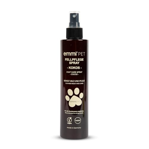 emmi-pet Fellpflege Spray - Hundepflege, Kokosduft, für nasses & trockenes Fell, Entwirrung & Glanz, Anti-Juckreiz, mit Aloe Vera & Panthenol - 250ml von Emmi-pet