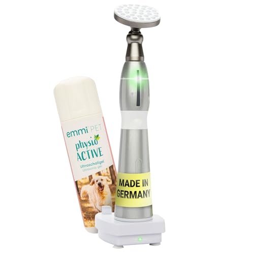emmi-pet Physio Set – Ultraschalltherapie für Tiere – mit Handteil, Ladestation & Ultraschallgel – Sanfte & schmerzfreie Behandlung für Hunde, Katzen & Pferde – Kann Regeneration fördern von Emmi-pet