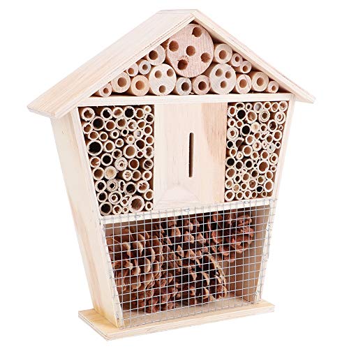 Langlebiges Bienenhotelhaus aus Holz, röhrenförmig, Durchgang für Bienenkäfer von Emoshayoga