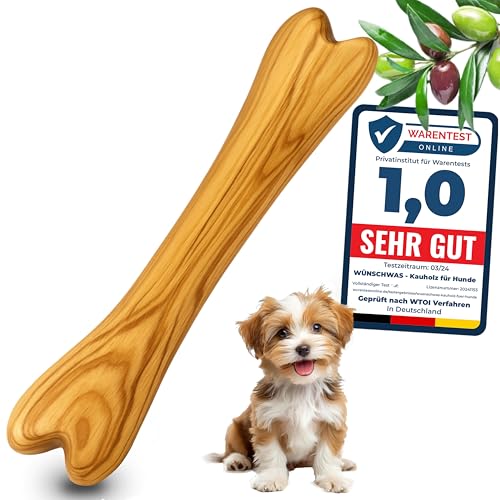 Empefly Premium Olivenholz Kauspielzeug (M) 100% natürliches, splitterfreies Kauholz,Robustes Hundespielzeug für mittlere Hunde zur Zahnpflege & langanhaltenden Beschäftigung von Empefly