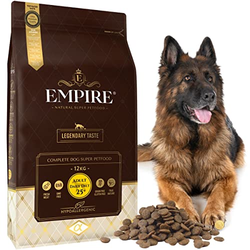 Empire Erwachsene Hunde Trockenfutter - 12kg - Hundefutter Getreidefrei - Große Rassen - Wild und Lamm - Hypoallergen - Glutenfrei von EMPIRE GENUINE PETFOOD STORY