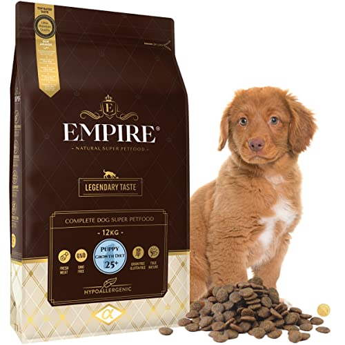 Empire Welpen Trockenfutter - 12kg - Neue Hundefutter Trocken Getreidefrei - Große Rassen - Wild und Lamm - Hypoallergen - Glutenfrei - Natürlich von EMPIRE GENUINE PETFOOD STORY