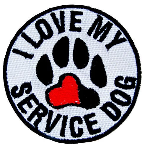 Bestickter Aufnäher, Motiv: Paw Love Service, Hunde-Name, zum Aufbügeln von Emporium Embroidery