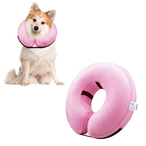 Emwel Haustier Aufblasbares Halsband für Hunde und Katzen, Bequemer Hund Schutzkegel für die Erholung, Aufblasbare Basic Hundehalsbänder, Medium von Emwel