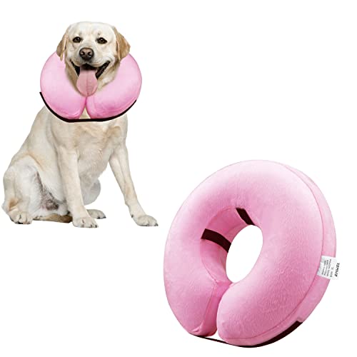 Emwel Haustier Aufblasbares Halsband für X-Große Hunde, Bequemes Haustier Halsband Kegel für die Erholung, Aufblasbare Basic Hundehalsbänder, XL von Emwel