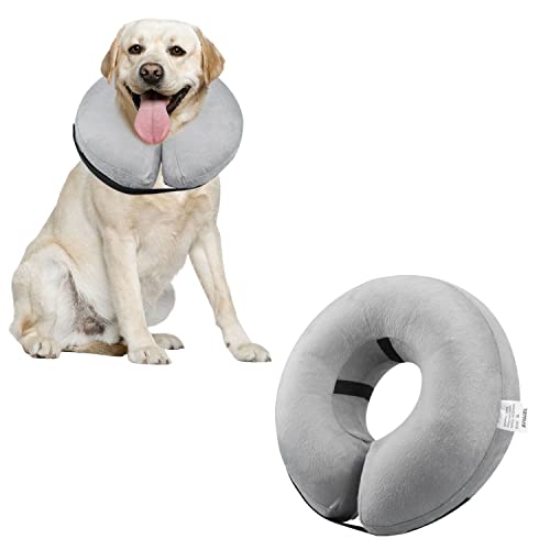 Emwel Haustier Aufblasbares Halsband für X-Große Hunde, Bequemes Haustier Halsband Kegel für die Erholung, Aufblasbare Basic Hundehalsbänder, XL von Emwel