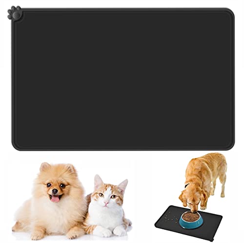 Emwel Hundefuttermatte, Silikon-Hundenapfmatte, rutschfeste Katzen- und Hunde-Futtermatte, wasserdichtes Hunde-Tischset L (47 * 30) von Emwel