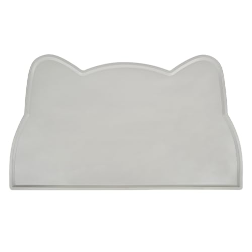 Emwel Katzenfuttermatte, Silikon-Katzennapf-Matte, rutschfest, wasserdicht, Platzdeckchen, Grau von Emwel