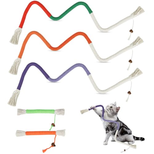 Emwel Katzenminze Spielzeug Beißseil für Katzen 5 Stück für Indoor-Katzen Kätzchen Beißspielzeug Seil Gefüllt Natürliche Katzenminze Katze Kauen Zähne Reinigung Stressabbau von Emwel