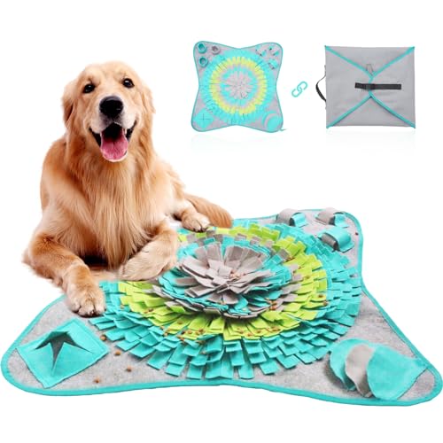 Emwel Schnüffelmatte für Hunde, Haustiere, Schnuffeltuch Hund, waschbar, Haustierfütterung, Nasenarbeit, Leckerli-Matte, Puzzle-Trainingsspielzeug für Hunde, Hundezubehör Welpen, große, mittelgroße von Emwel