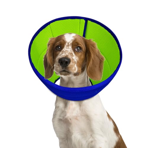 Emwel Weiches Hundekegelhalsband nach Operationen - Verstellbares E-Kragen zur Erholung von Wunden zum Schutz der Wunden, bequem & leicht für mittelgroße Hunde von Emwel