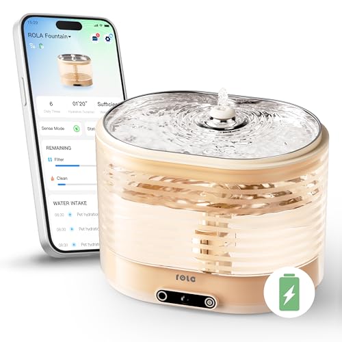 Enabot EBO ROLA Kabellos Katzenbrunnen Mit APP-Steuerung, 2L Trinkbrunnen für Katzen, Super Silent Wasserbrunnen Enabot EBO ROLA Kabellos Katzenbrunnen Mit APP-Steuerung, 2L Trinkbrunnen für Katzen, Super Silent Wasserbrunnen von Enabot EBO