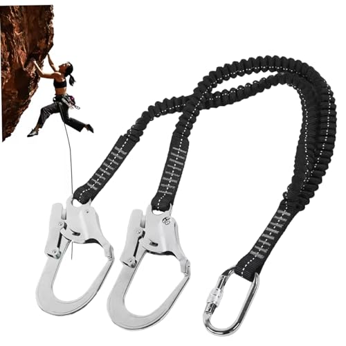 Enbebamd Herbstschutz Lanyard, 25KN Doppelhaken Elastischer Sicherheitsgurt Lanyard, Schockabsorptionssicherheitsgurte für Bergsteiger im Freien, Klettern, Dach-, Rettungsservice im Freien Enbebamd Herbstschutz Lanyard, 25KN Doppelhaken Elastischer Sicherheitsgurt Lanyard, Schockabsorptionssicherheitsgurte für Bergsteiger im Freien, Klettern, Dach-, Rettungsservice im Freien von Enbebamd