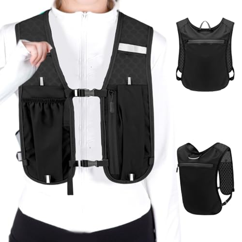 Enbebamd Laufen Weste Safe reflektierende leichte atmungsaktive wasserdichte Hydratationsweste mit Vordertaschen & Verstellbar Enbebamd Laufen Weste Safe reflektierende leichte atmungsaktive wasserdichte Hydratationsweste mit Vordertaschen & Verstellbar von Enbebamd