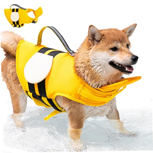 Hundelebensjacke Bee-Design Eva Foamed wasserdicht 400D Hundelebensweste mit D-Ring, Schnellverschlussschnalle & Handle Reflective Entzückende Wasserweste für Pool, Teich im Sommer, L. Hundelebensjacke Bee-Design Eva Foamed wasserdicht 400D Hundelebensweste mit D-Ring, Schnellverschlussschnalle & Handle Reflective Entzückende Wasserweste für Pool, Teich im Sommer, L. von Enbebamd