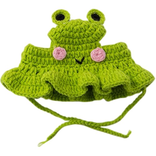 Katzenhut, niedliche Strickfroschkatze Hüte mit Ohrlöchern und Riemen, weiche, warme Party Kostüm Kopfbedeckung Accessoires für Kätzchen kleine Hunde kleine Tiere Katzenhut, niedliche Strickfroschkatze Hüte mit Ohrlöchern und Riemen, weiche, warme Party Kostüm Kopfbedeckung Accessoires für Kätzchen kleine Hunde kleine Tiere von Enbebamd