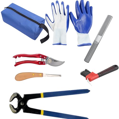 Enborpe Professionelles Hufschmied-Werkzeugset, 7-teiliges Set mit Hufzange, Metallschere, Feilen und Aufbewahrungstasche, 20 cm Enborpe Professionelles Hufschmied-Werkzeugset, 7-teiliges Set mit Hufzange, Metallschere, Feilen und Aufbewahrungstasche, 20 cm von Enborpe