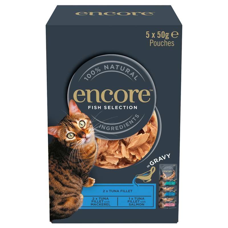 Encore Cat Gravy Pouch Mixpaket 5 x 50 g - Fisch-Auswahl (3 Sorten) von Encore