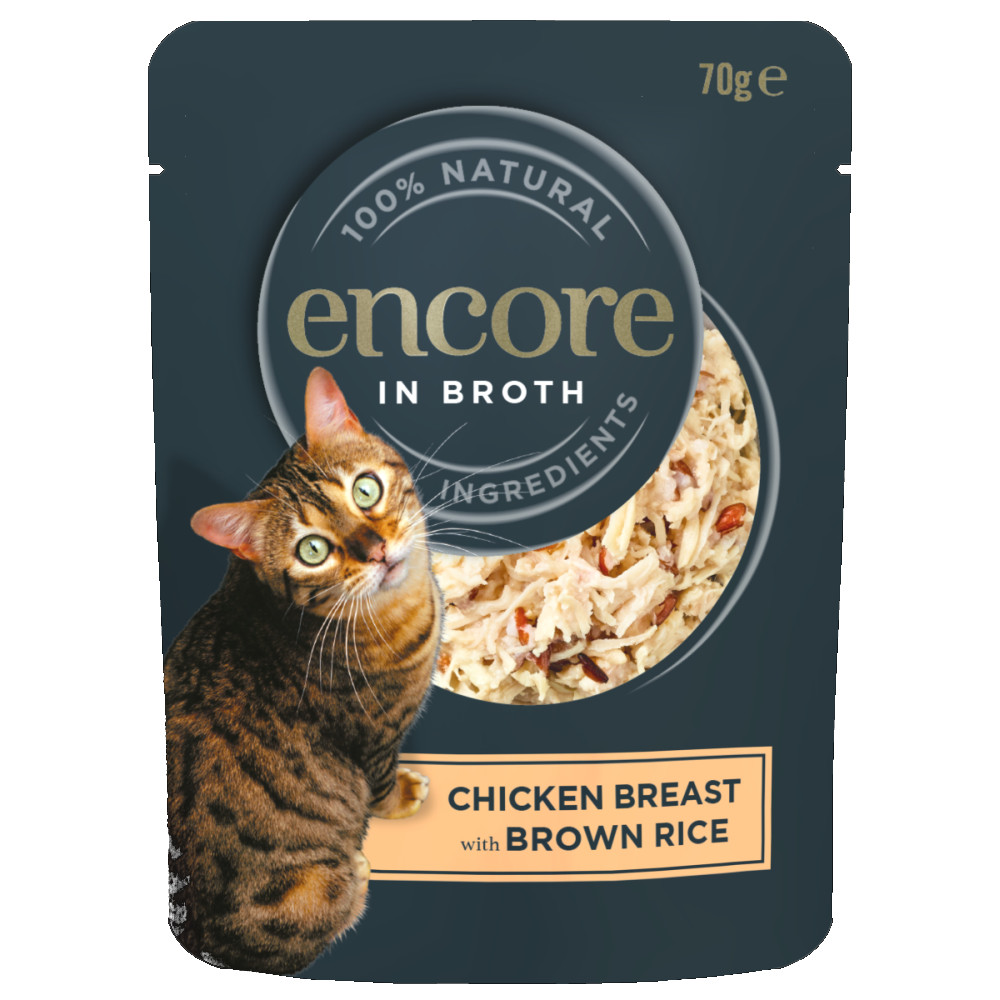Sparpaket Encore Cat Pouch 48 x 70 g - Huhn mit braunem Reis von Encore