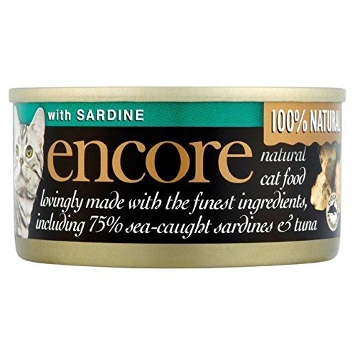 Zugabe Katze Dose Sardinen 70G (Packung mit 4) von Encore
