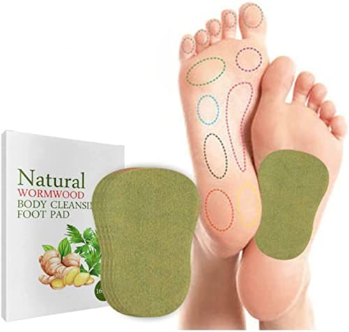 Endxedio 16/32Pcs Wormwood Fever Foot Patch Ginger Body Detox Patch, Natural Wormwood Body Cleansing Foot Pads,for Relief Stress Removing Impurities Improve Sleep (16pcs) von Endxedio