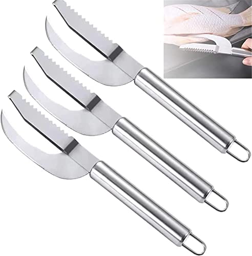 Endxedio 2022 New Fish Scale Knife Cut/Scrape/Dig 3-in-1,Stainless Steel 3 In 1 Fish Maw Knife,Premium Sawtooth Easily Fish Descaler Knife Scale Remover Tool Kit (3pcs) von Endxedio