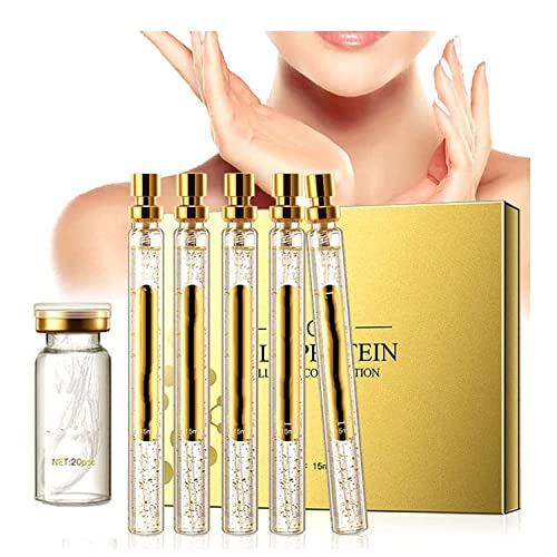 Endxedio 24K Gold Face Serum Active Face Essence Moisturizing Skin Care, Soluble Protein Thread and Nano Gold Essence Combination, Absorbable Collagen Threads for Women (1Box & 1 Bottle) von Endxedio