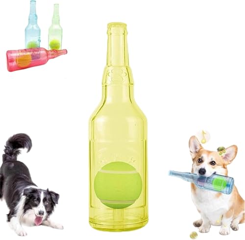 Endyniner Crunch Play Bottle Toy, Pet Bottle Interactive Toy, Interactive Dog Chew Toy with Tennis Ball, Dog Toy Water Bottle Cruncher, Interactive Bottle Toys for Dogs (Yellow) von Endyniner