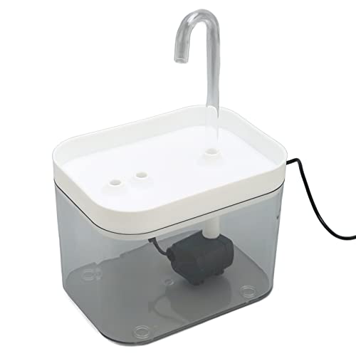 Enforose Katzenwasserbrunnen, 2 l, automatischer, leiser, USB-betriebener, transparenter Haustier-Wasserspender mit Ersatz-Winkelrohrfilter aus Baumwolle für Katzen, Hunde (EnforoseM70gwB-13) von Enforose