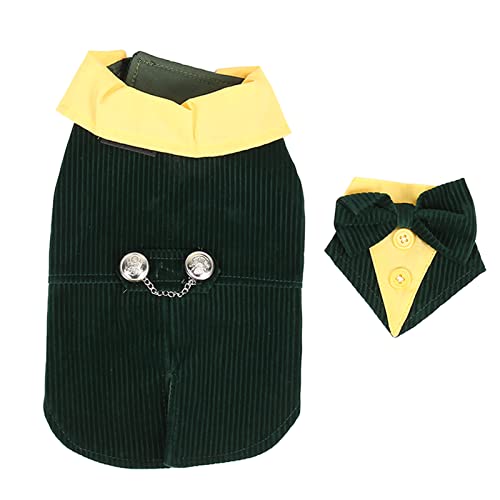 Enforose Hundeanzug-Kostüm, weicher, bequemer Polyester-Hundeanzug mit formeller Fliege für Hochzeits-, Weihnachts- und Geburtstagskostüme (L) von Enforose