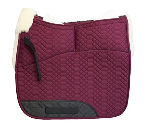 Engel Reitsport | SCHABRA1AP-D-BOR-MED | Schabracke | Aufpolster Korrektur | Steppstoff | Lammfell im Sattelbereich | Half Lined |Fellkranz vorne | Dressur | Stoff Bordeaux Fell med. von Engel Reitsport
