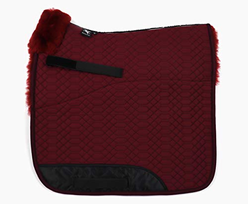 Engel Reitsport Lammfell Schabracke Half Lined SCHABRA1-D-BOR-BOR Steppstoff Bordeauxrot Fell Bordeaux Dressur (D) von Engel Reitsport