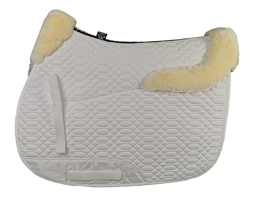 Engel Reitsport | SCHABRA4-VSS-WEI-MED | Schabracke | Lammfell im Sattelbereich - Half Lined | Steppstoff | Fellkranz vorne & hinten | Vielseitigkeit | Stoff Weiss Fell med. von Engel Reitsport