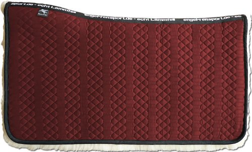 Engel Reitsport Lammfell Westernpad (Square) Stoff Bordeaux rot Fell Camel (Pad 1) farbenfroh: mit 12 Lammfell Farben kombinierbar! von Engel Reitsport