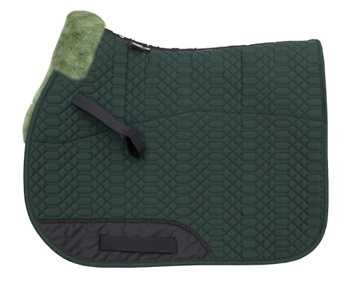 Engel Reitsport | SCHABRA1-VSS-GRU-GRU | Schabracke | Steppstoff | Lammfell im Sattelbereich | Half Lined | Fellkranz vorne | Vielseitigkeit | Stoff grün Fell grün von Engel Reitsport