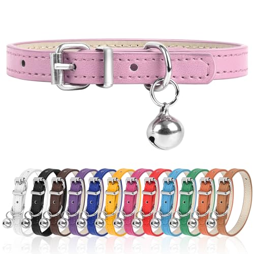 XXS Hundehalsband für Teetasse, verstellbares Teetassen-Hundehalsband für kleine, mittelgroße und große Hunde, 0,95 cm breit, Rosa, XXS von Engorgio