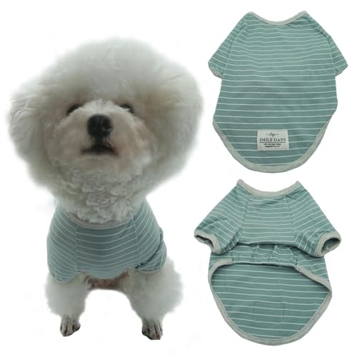 EnigmaGoods Hunde-Shirt, leicht, elastisch, weich, bequem, atmungsaktiv, Baumwolle, sichere Pflege für kleine, mittelgroße Hunde und Katzen, stilvolles Nadelstreifen-Design für Welpen, ideal für den von EnigmaGoods