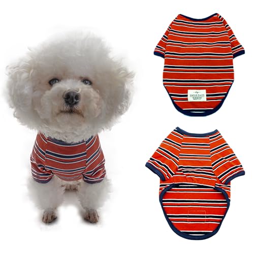 EnigmaGoods Hunde-Shirt, leicht, elastisch, weich, bequem, atmungsaktiv, Baumwolle, sichere Pflege für kleine, mittelgroße Hunde und Katzen, stilvolles gemischtes Streifen-Design für Welpen, ideal für von EnigmaGoods