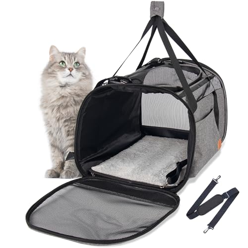 Katzentragetasche für große Katzen, 9 kg, atmungsaktive Netz-Haustier-Reisetasche, weiche Seiten, Katzentasche, von Fluggesellschaften zugelassen, waschbare Haustiertragetasche für kleine Hunde, Katzentragetasche für große Katzen, 9 kg, atmungsaktive Netz-Haustier-Reisetasche, weiche Seiten, Katzentasche, von Fluggesellschaften zugelassen, waschbare Haustiertragetasche für kleine Hunde, von Eniosvar