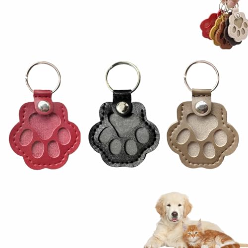 Enitmor Personalisierte Aufbewahrungsbox für Tierhaare für Hunde, Fell-Schlüsselanhänger für Haustiere, Tierhaar-Aufbewahrungstasche, Gedenkgeschenk für Hunde Katzen, Pfotenform (B) von Enitmor