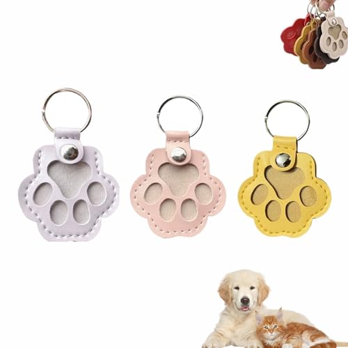 Enitmor Personalisierte Aufbewahrungsbox für Tierhaare für Hunde, Fell-Schlüsselanhänger für Haustiere, Tierhaar-Aufbewahrungstasche, Gedenkgeschenk für Hunde Katzen, Pfotenform (C) von Enitmor