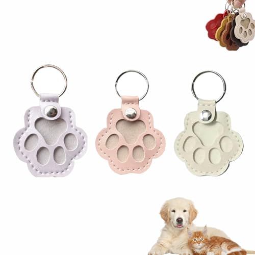 Enitmor Personalisierte Aufbewahrungsbox für Tierhaare für Hunde, Fell-Schlüsselanhänger für Haustiere, Tierhaar-Aufbewahrungstasche, Gedenkgeschenk für Hunde Katzen, Pfotenform (D) von Enitmor
