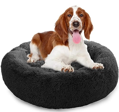 Enjamoy Hundebett Flauschig Donut Plüsch Katzenbett Hundekissen, Waschbar Rund Hundebetten für Kleine, Mittelgroße Hunde Katzen, Dunkelgrau 80cm Enjamoy Hundebett Flauschig Donut Plüsch Katzenbett Hundekissen, Waschbar Rund Hundebetten für Kleine, Mittelgroße Hunde Katzen, Dunkelgrau 80cm von Enjamoy