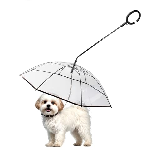 ENJOYING Regenschirm für kleine Hunde, transparenter Regenschirm mit Leine für kleine Hunde, hält Hunde trocken beim Spazierengehen, Regen mit Metall-Leine, Selbstmontage ENJOYING Regenschirm für kleine Hunde, transparenter Regenschirm mit Leine für kleine Hunde, hält Hunde trocken beim Spazierengehen, Regen mit Metall-Leine, Selbstmontage von Enjoying