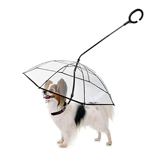 Enjoying Kleiner Hundeschirm mit Leine Einstellbar Regendicht Regenschirm für Haustiere Regenmantel Hundeschirm Spaziergang im Freien von Enjoying