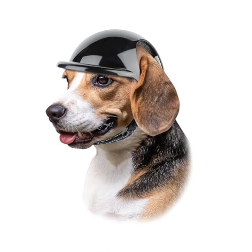Enjoying Helm für Hunde Motorradhüte mit Ohrlöchern Hundehelm Hund Harte Hut Sicherheit Reiten für Mittelgroßer Hund, Mittlere von Enjoying