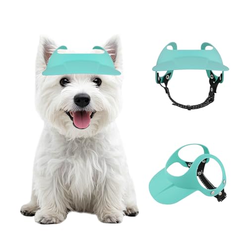 Enjoying Hundesonnenhut Hundehut Klettverschluss Verstellbar Outdoor Vier Jahreszeiten Geeignet für kleine und mittlere Hunde 7,5-12,5kg Hund ausführen und Reiten Blau von Enjoying